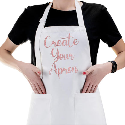 LALALA GIFT LAND Customized Kitchen Chef Apron w/Pockets - Black & White Option - 9 Font - 18 Color - Personalized Chef Apron