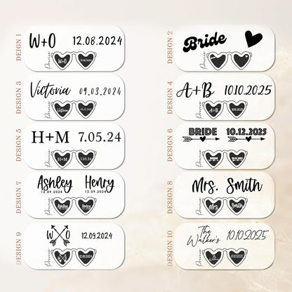 LALALA GIFT LAND Personalized Heart Shaped Sunglasses Bachelorette Party Vintage Cat Eye Glasses Women, Bridesmaid, Bride
