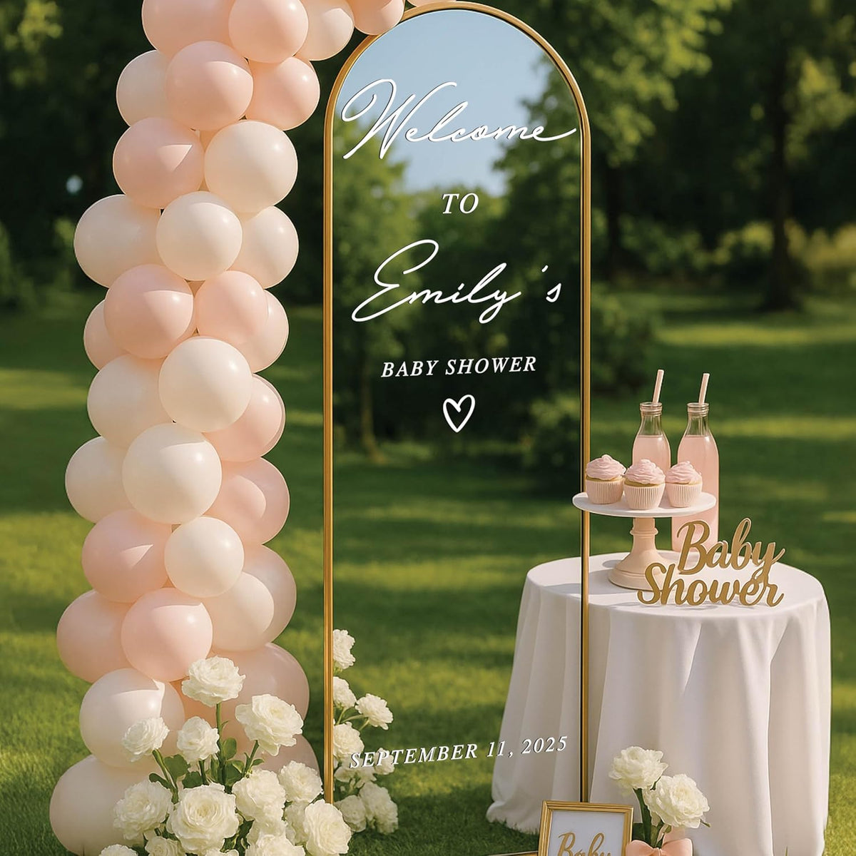 Personalized DIY Wedding Mirror Welcome Sign Decal - Custom Vinyl Sticker with Bride & Groom Names - Elegant Lettering for Bridal Shower, Reception Wall Decor, Event Signage