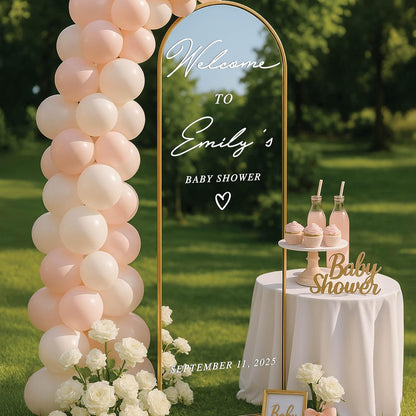 Personalized DIY Wedding Mirror Welcome Sign Decal - Custom Vinyl Sticker with Bride & Groom Names - Elegant Lettering for Bridal Shower, Reception Wall Decor, Event Signage