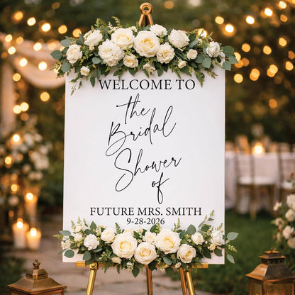 Personalized Welcome to Our Wedding Mirror Sign Decal DIY - Customized Bride and Groom Names - Lettering Elegant Happily Ever After Party Vinyl Sticker Wall Reception Decor