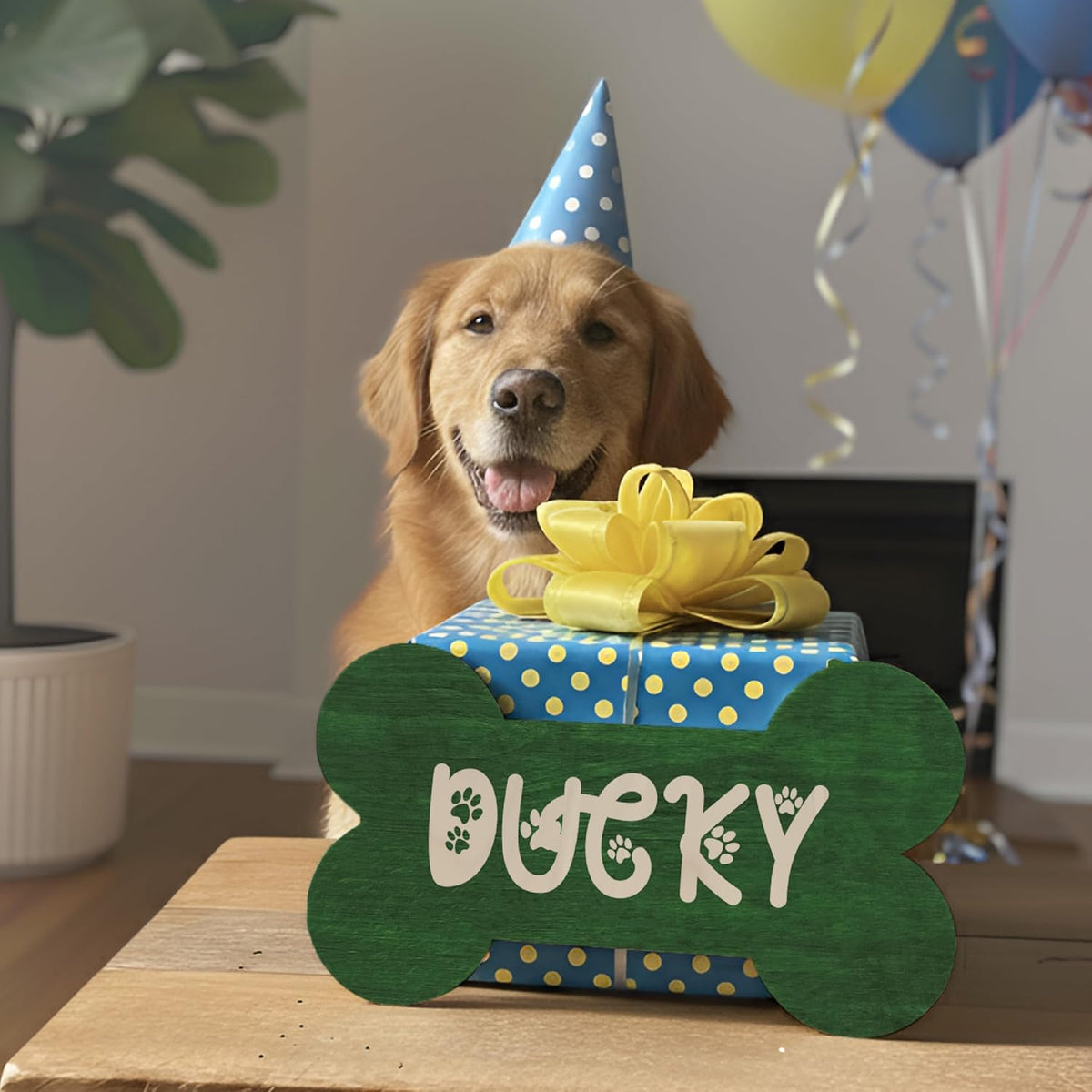 Personalized Dog Bone Name Sign, Custom Wooden Wall Plaque for Pet Lovers
