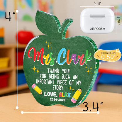 Personalized Teacher Apple Sign with Name, Custom Thank You Gift