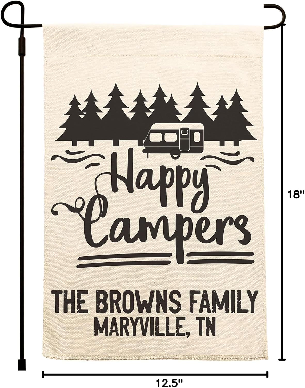 Personalized Garden Flag 12.5"x18" | Customized Farmhouse Small Vertical Double Side Porch Flags | Winter Spring Summer Autumn Yard Outdoor Décor | | Camping Campers | C01D10