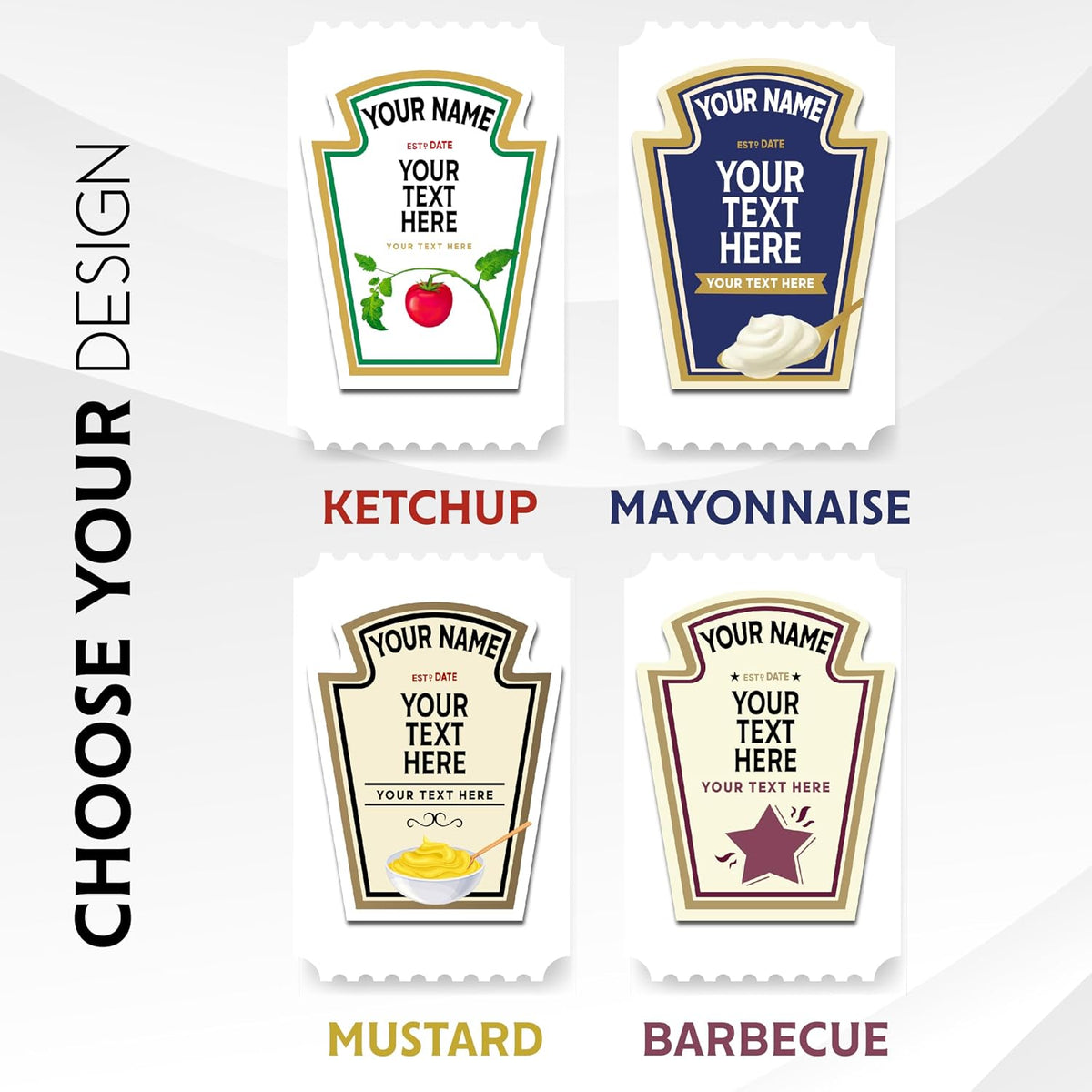 Personalized Food Label Stickers with Name, Custom Funny Kitchen Gift