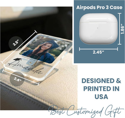 Personalized Car Visor Photo Clip – Custom Acrylic Picture Holder with Text, Gift for Dad, Mom, Husband, Wife, or Girlfriend