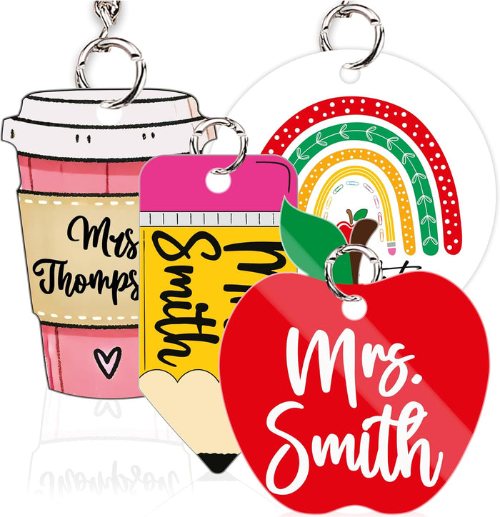 Personalized Pencil Keychain with Name, Custom Teacher Appreciation Gift