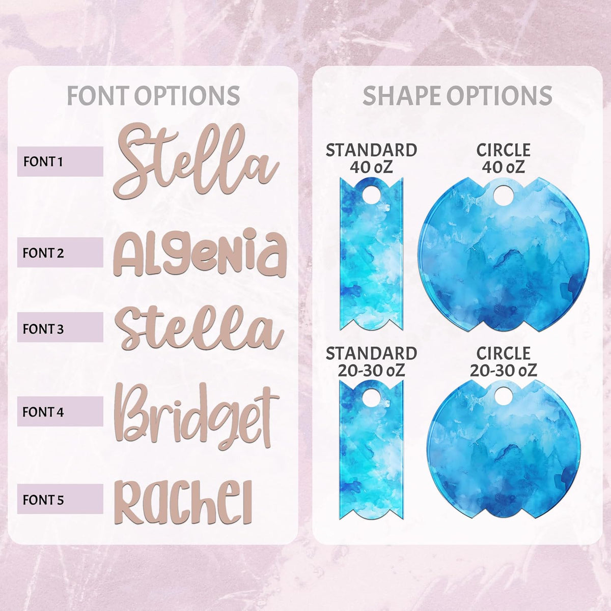 Personalized Tumbler Name Tag - Custom Drink Cup ID Tags for H2O Quencher - Customized Name Stickers for Mugs - Bright Colors & Fun Patterns - Ideal Gift for Family and Friends