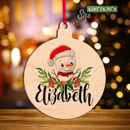 Custom Wooden Christmas Ornament, Personalized Xmas Tree Holiday Decor for Kids, Customized Stocking Tag with Name