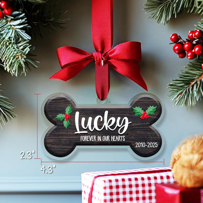 Personalized Dog Memorial Bone Ornament with Name, Custom Pet Loss Keepsake