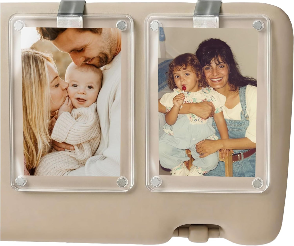 Personalized Car Visor Photo Clip – Custom Acrylic Picture Holder with Text, Gift for Dad, Mom, Husband, Wife, or Girlfriend