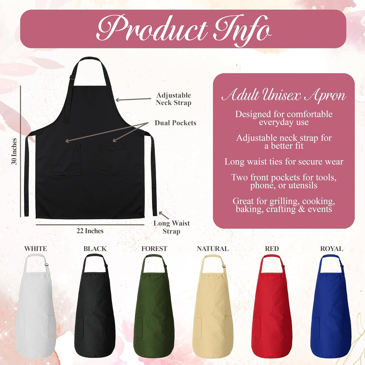 Zexpa Apparel Personalized Bakery Apron for Women with Custom Name and Logo Design, Adjustable Baking Apron