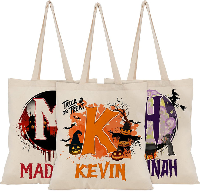 Personalized Halloween Tote Bag Custom Name Trick or Treat Candy
