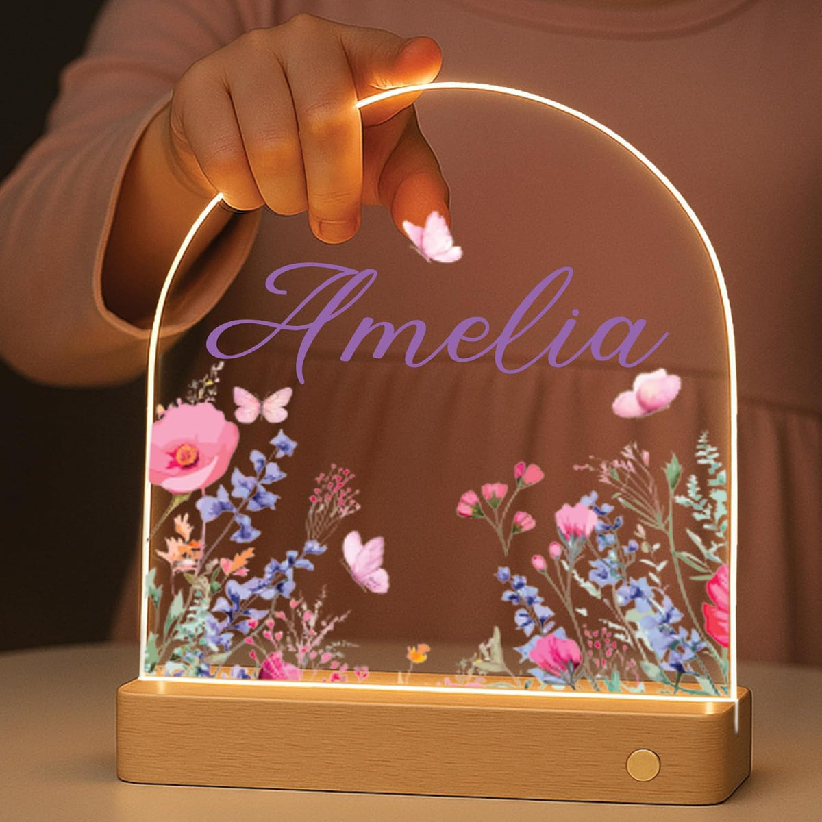Personalized Night Light with Name, Custom LED Lamp for Boys and Girls