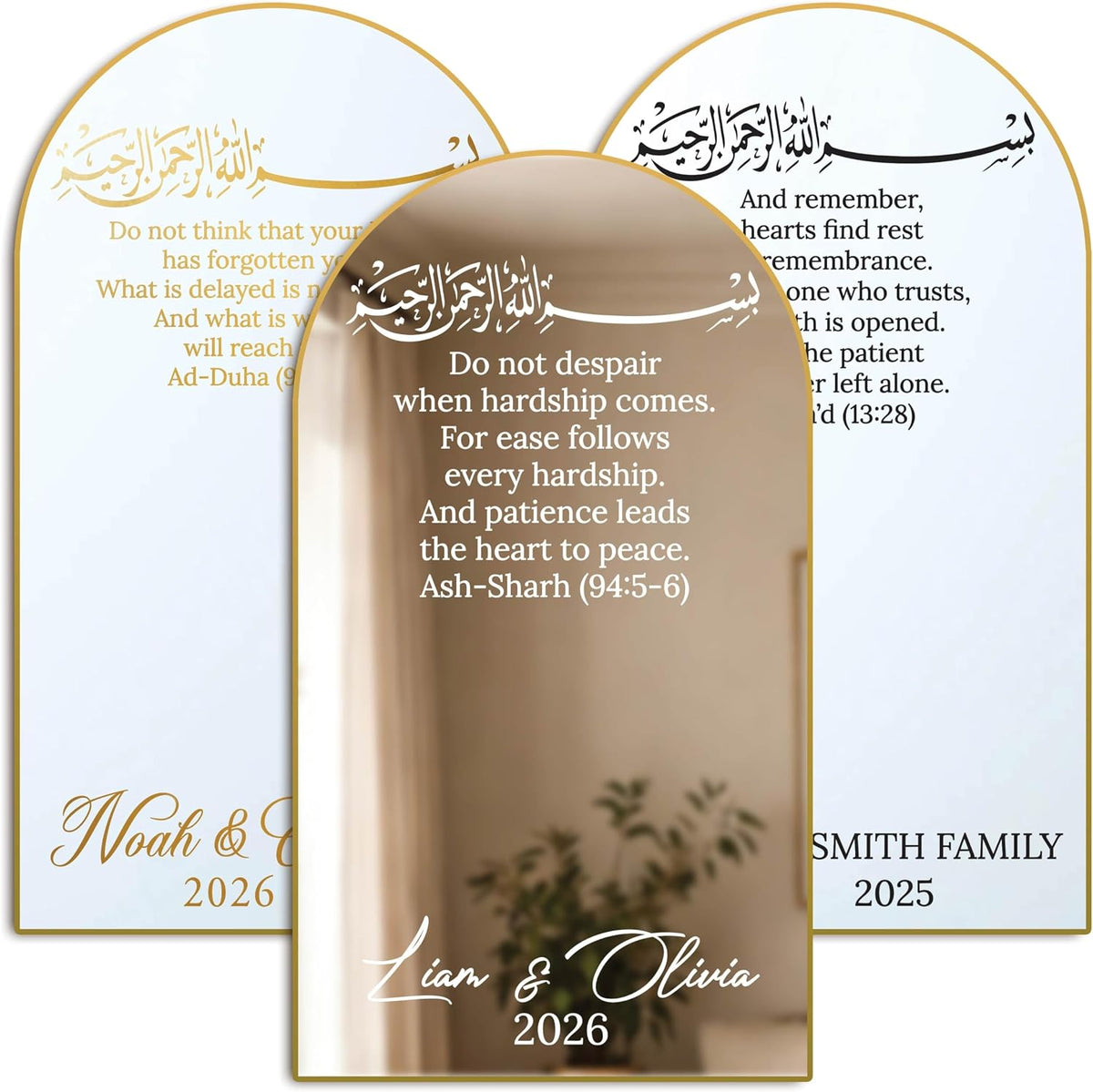 Personalized Welcome to Our Wedding Mirror Sign Decal DIY - Customized Bride and Groom Names - Lettering Elegant Happily Ever After Party Vinyl Sticker Wall Reception Decor
