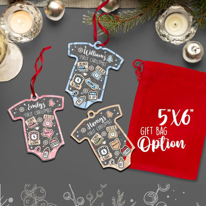 Personalized Baby's First Christmas Ornament - Custom Gift for Christmas & Baby Shower - 4D Baby Shake - Clear Acrylic Tree Hanging Decoration with Name - Unique Newborn Ornament