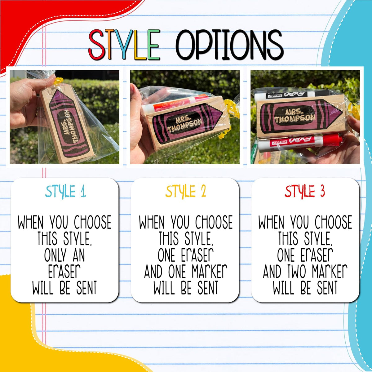 Custom Teacher Appreciation Gifts for Whiteboard - Personalized Thank You Eraser from Students