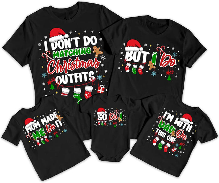 Custom Funny Christmas T-Shirt - Personalized Monogrammed Graphic Tee with Various Designs - Unique Xmas Matching Shirt Gift for Family & Friends - Multiple Garment Options