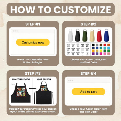 Zexpa Apparel Personalized Bakery Apron for Women with Custom Name and Logo Design, Adjustable Baking Apron