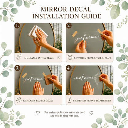 Personalized DIY Wedding Mirror Welcome Sign Decal - Custom Vinyl Sticker with Bride & Groom Names - Elegant Lettering for Bridal Shower, Reception Wall Decor, Event Signage