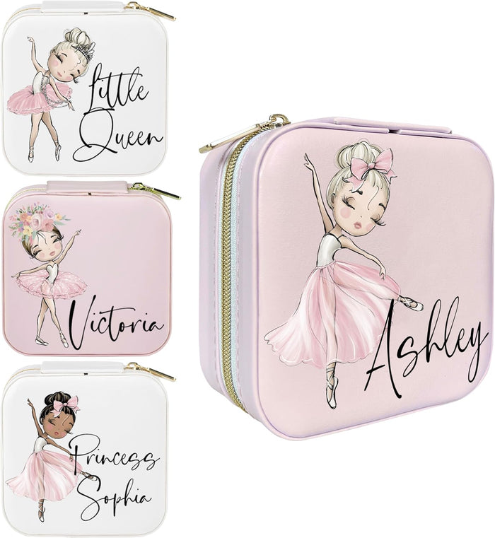 Personalized Mini Jewelry Organizer for Girls, Custom Travel Jewelry Box