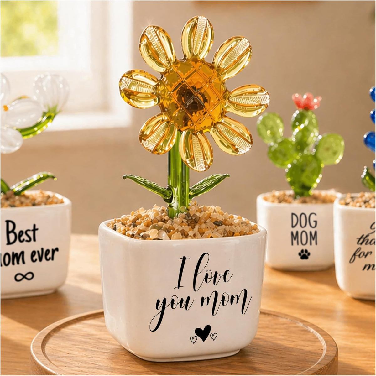 Personalized Grandma Gift - Custom Flower Pot with Names - Ceramic Planter Gift for Mom, Grandma's Garden for Grandma