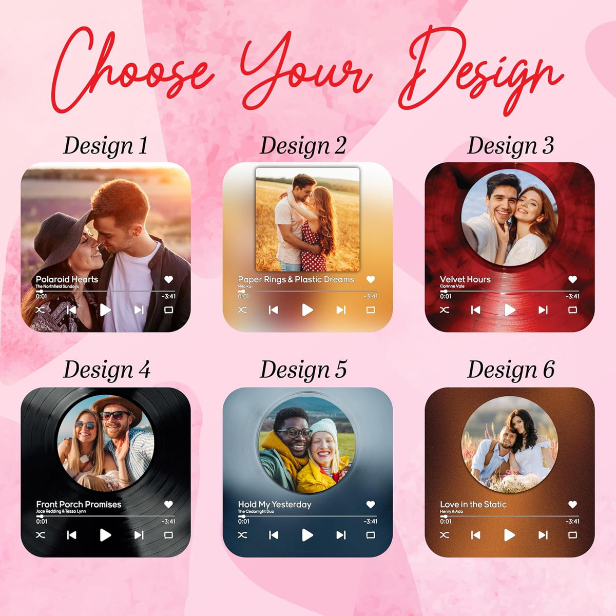 Custom Music Fridge Magnet with Photo - Personalized Picture Song Plaque for Refrigerator - Add Favorite Track & Name - Unique Gift for Christmas, Birthday, Valentine, Anniversary, Couples