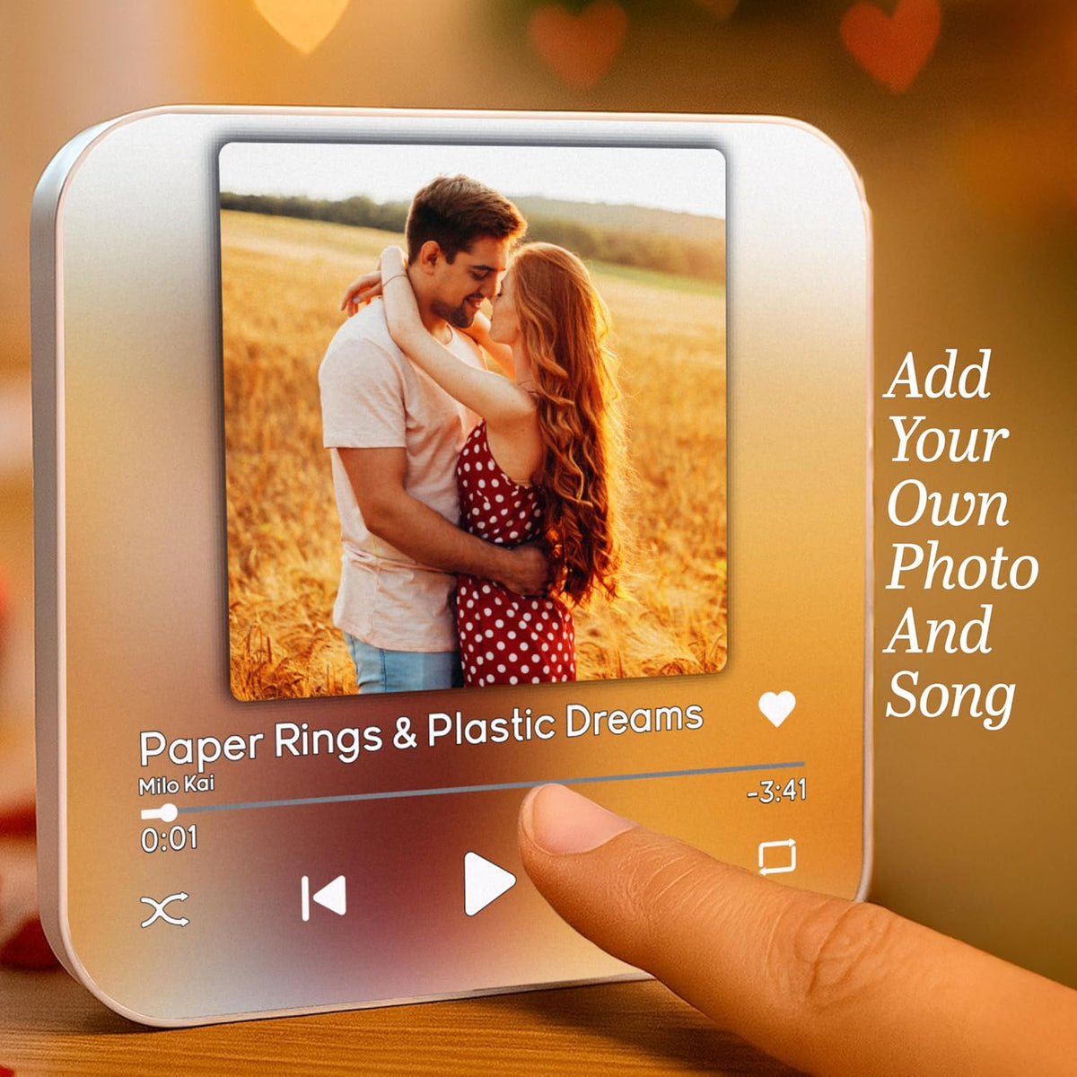 Personalized Music Fridge Magnet with Photo, Custom Song