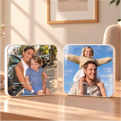 Custom Baby Heartbeat Music Fridge Magnet with Ultrasound Photo and Name