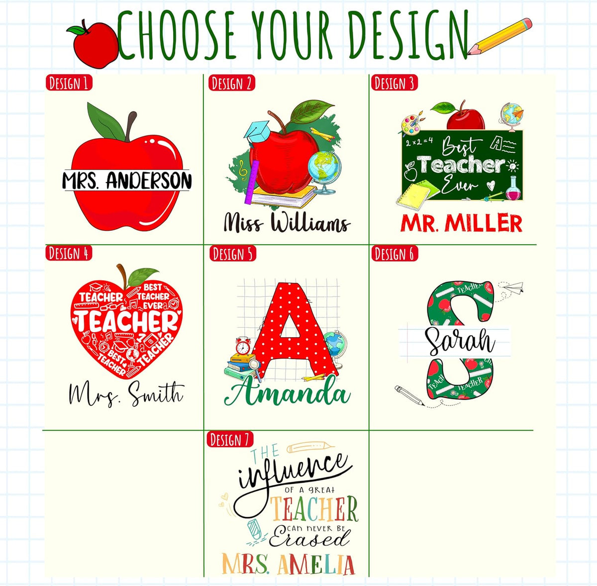 Personalized Teacher Tote Bag with Name – Custom Monogrammed Canvas Shoulder Bag – 6 Aesthetic Designs – Teacher Appreciation, Birthday, Christmas Gift for Women, School or Everyday Use