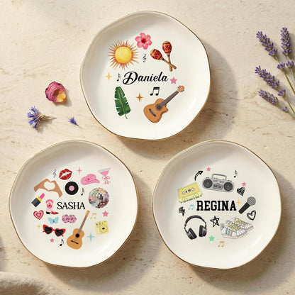 Personalized Ring Dish with Name, Custom Jewelry Tray Gift for Women, Bridesmaids, Mom, Grandma, or Best Friends