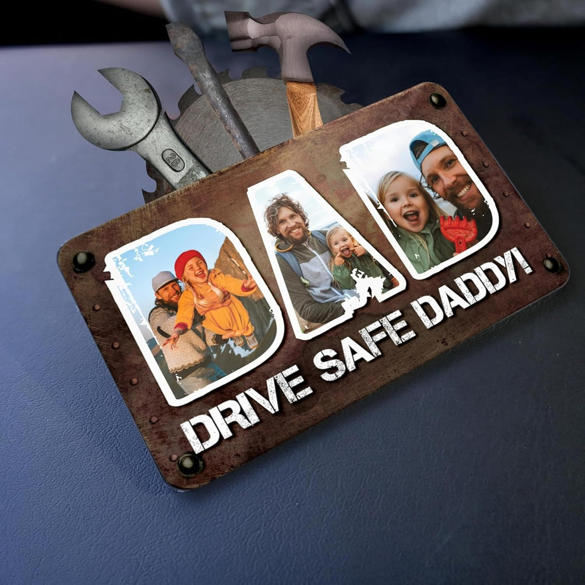 Personalized Car Visor Photo Clip – Custom Acrylic Picture Holder with Text, Gift for Dad, Mom, Husband, Wife, or Girlfriend