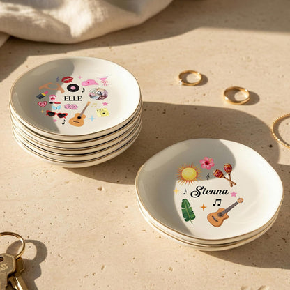 Personalized Ring Dish with Name, Custom Jewelry Tray Gift for Women, Bridesmaids, Mom, Grandma, or Best Friends