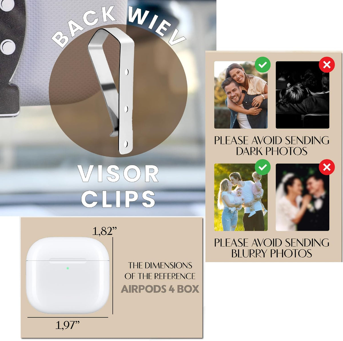 Personalized Cowboy Horseshoe Car Visor Clip – Custom Photo & Message Gift for Dad – Drive Safe Daddy – Cute Father’s Day Car Accessory from Kids – Best Dad Ever