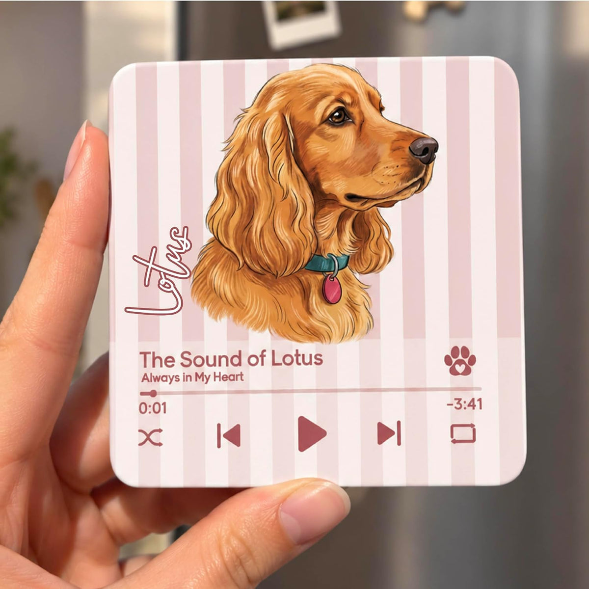 Custom Baby Heartbeat Music Fridge Magnet with Ultrasound Photo and Name
