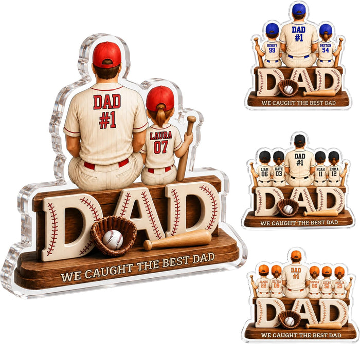 Personalized Father's Day Present for Dad, Baseball Dad Gift from Kids Son Daughter