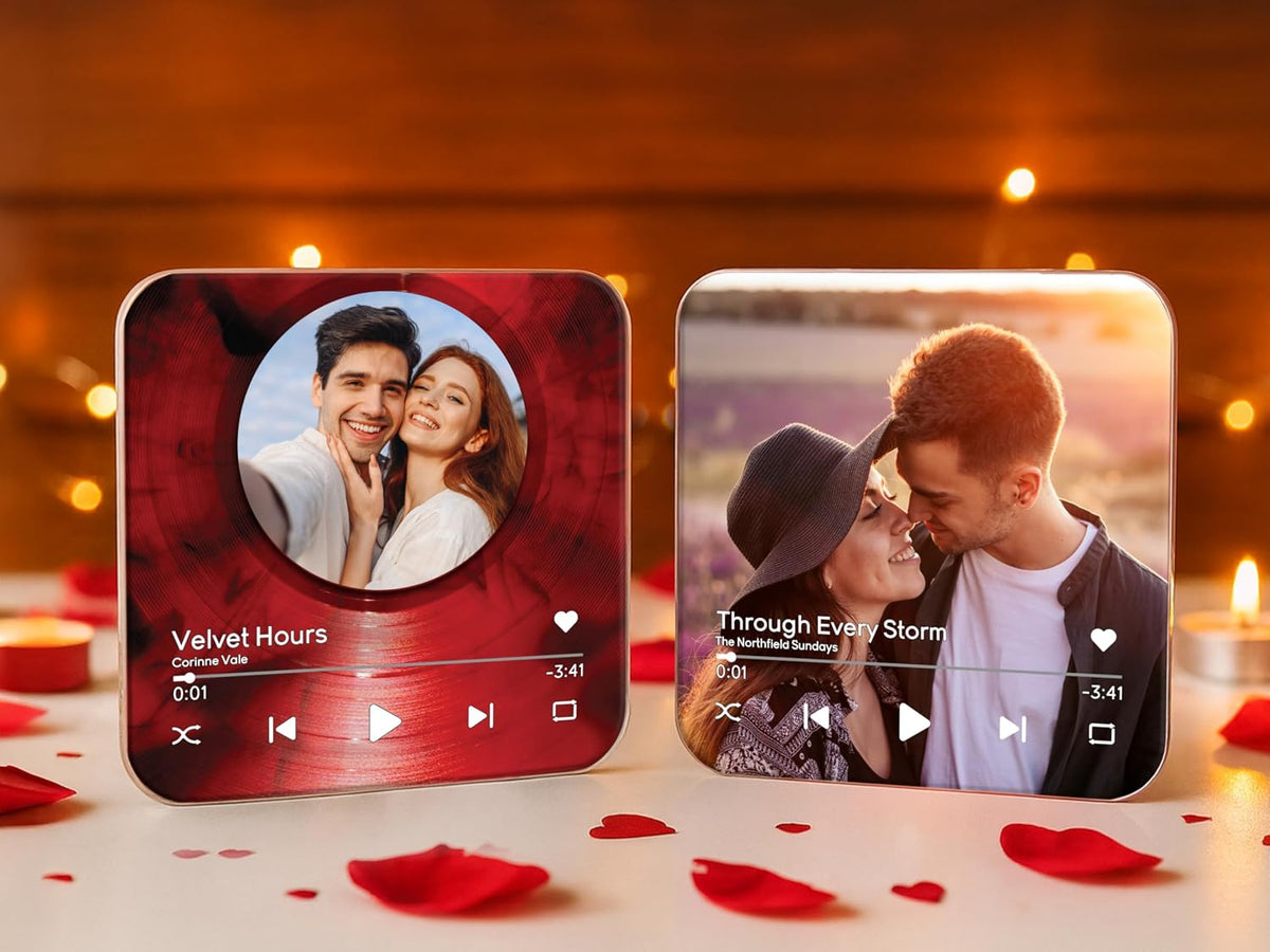 Personalized Music Fridge Magnet with Photo, Custom Song