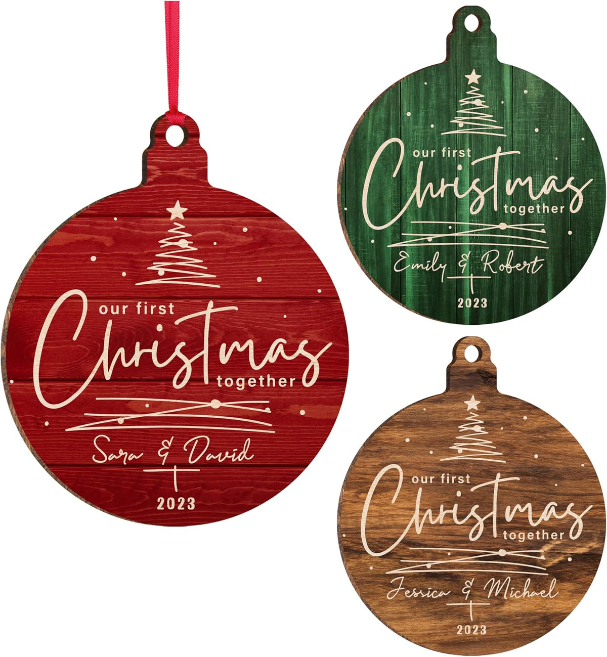 Personalized Our First Christmas Together Ornament, Customized 2023 Xmas Tree Decor Mr & Mrs Gift Tag, Custom Newlywed for Couple Gifts