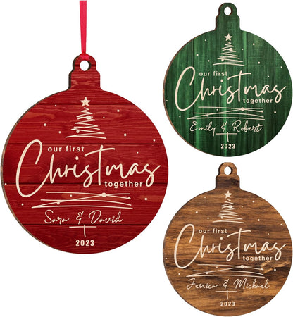 Personalized Our First Christmas Together Ornament, Customized 2023 Xmas Tree Decor Mr & Mrs Gift Tag, Custom Newlywed for Couple Gifts