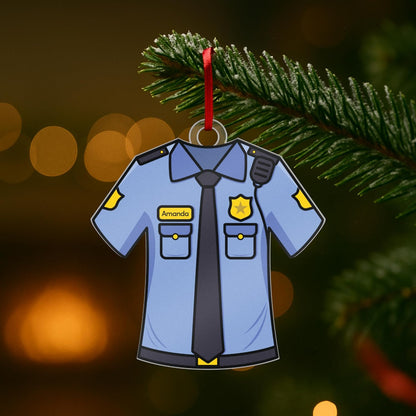 Personalized Uniform Christmas Ornaments for Nurse Doctor Vet Police Firefighter – Custom Acrylic Name Tag Occupation-Themed Xmas Tree Decorations for Family