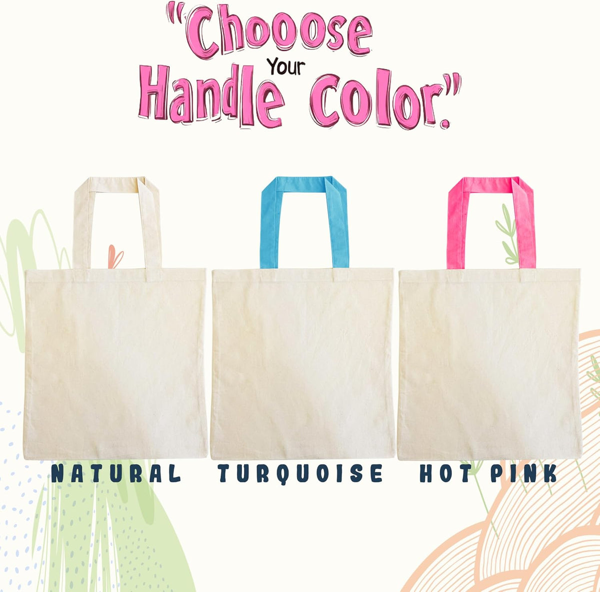 Custom DIY Easter Tote Bag for Kids and Treat Party - Personalized Reusable Canvas Egg Hunt Basket with Name to Boys, Girls - Customized Colorable Bunny Gift Bags 6 Designs & 3 Handle Color