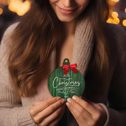 Personalized Our First Christmas Together Ornament, Customized 2023 Xmas Tree Decor Mr & Mrs Gift Tag, Custom Newlywed for Couple Gifts