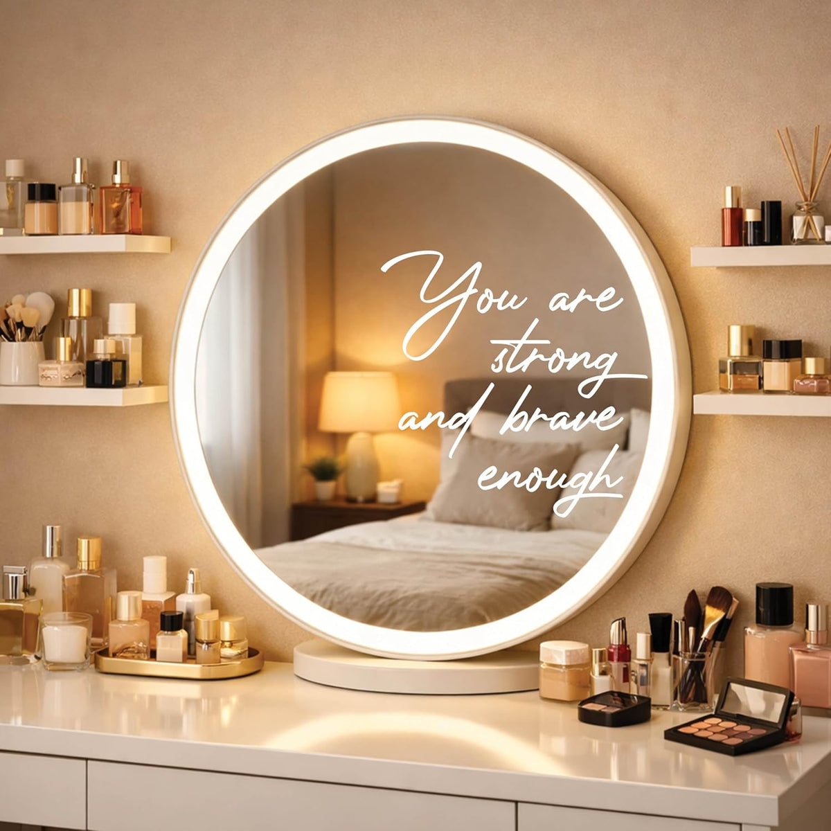 Personalized Welcome to Our Wedding Mirror Sign Decal DIY - Customized Bride and Groom Names - Lettering Elegant Happily Ever After Party Vinyl Sticker Wall Reception Decor