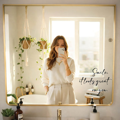 Personalized Welcome to Our Wedding Mirror Sign Decal DIY - Customized Bride and Groom Names - Lettering Elegant Happily Ever After Party Vinyl Sticker Wall Reception Decor