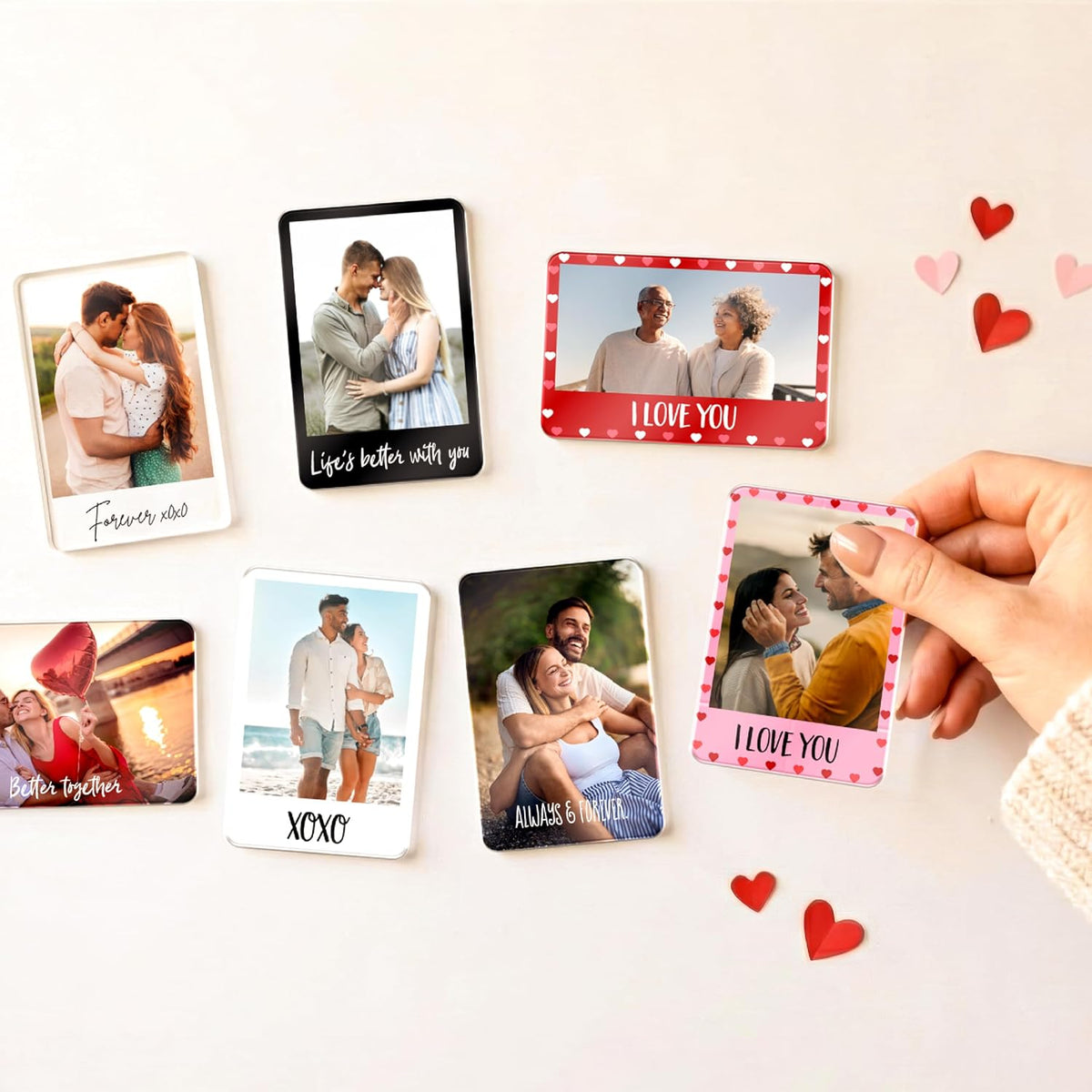 Personalized Valentine's Day Photo Magnet Gift - Custom Acrylic Refrigerator Magnet with Couple Picture & Message - Romantic Keepsake for Him or Her - Love You Forever Memory Display