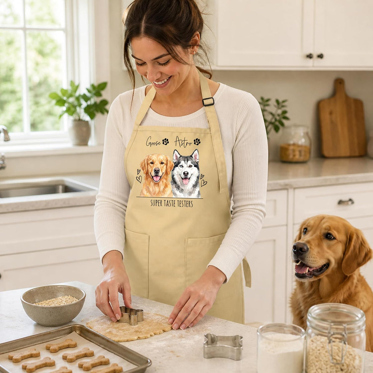 Zexpa Apparel Personalized Bakery Apron for Women with Custom Name and Logo Design, Adjustable Baking Apron