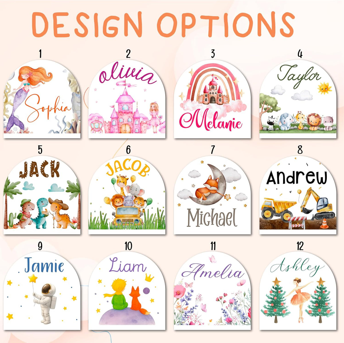 Personalized Night Light with Name, Custom LED Lamp for Boys and Girls