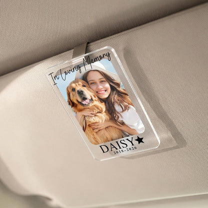 Personalized Car Visor Photo Clip – Custom Acrylic Picture Holder with Text, Gift for Dad, Mom, Husband, Wife, or Girlfriend