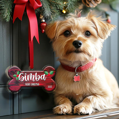 Personalized Dog Memorial Bone Ornament with Name, Custom Pet Loss Keepsake