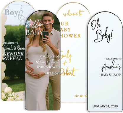 Personalized Welcome to Our Wedding Mirror Sign Decal DIY - Customized Bride and Groom Names - Lettering Elegant Happily Ever After Party Vinyl Sticker Wall Reception Decor